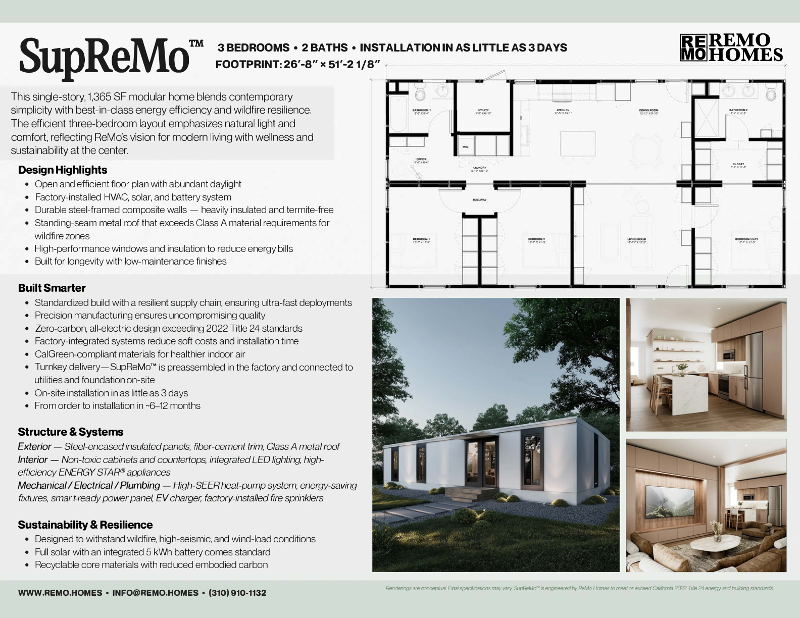 SupReMo floor plan and specs sheet
